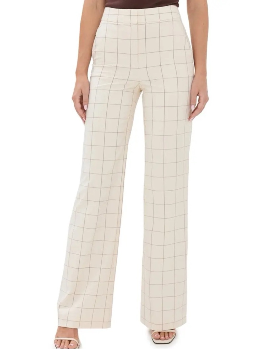 NWT Veronica Beard Tonelli Pant in Ecru / Deep Ochre Plaid - Size 6